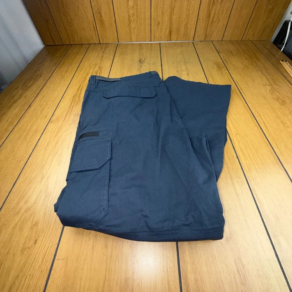 BC‎ Clothing Co Mens XXL x 32 Convertible Cargo Hiking Pants Navy Blue Zip Off